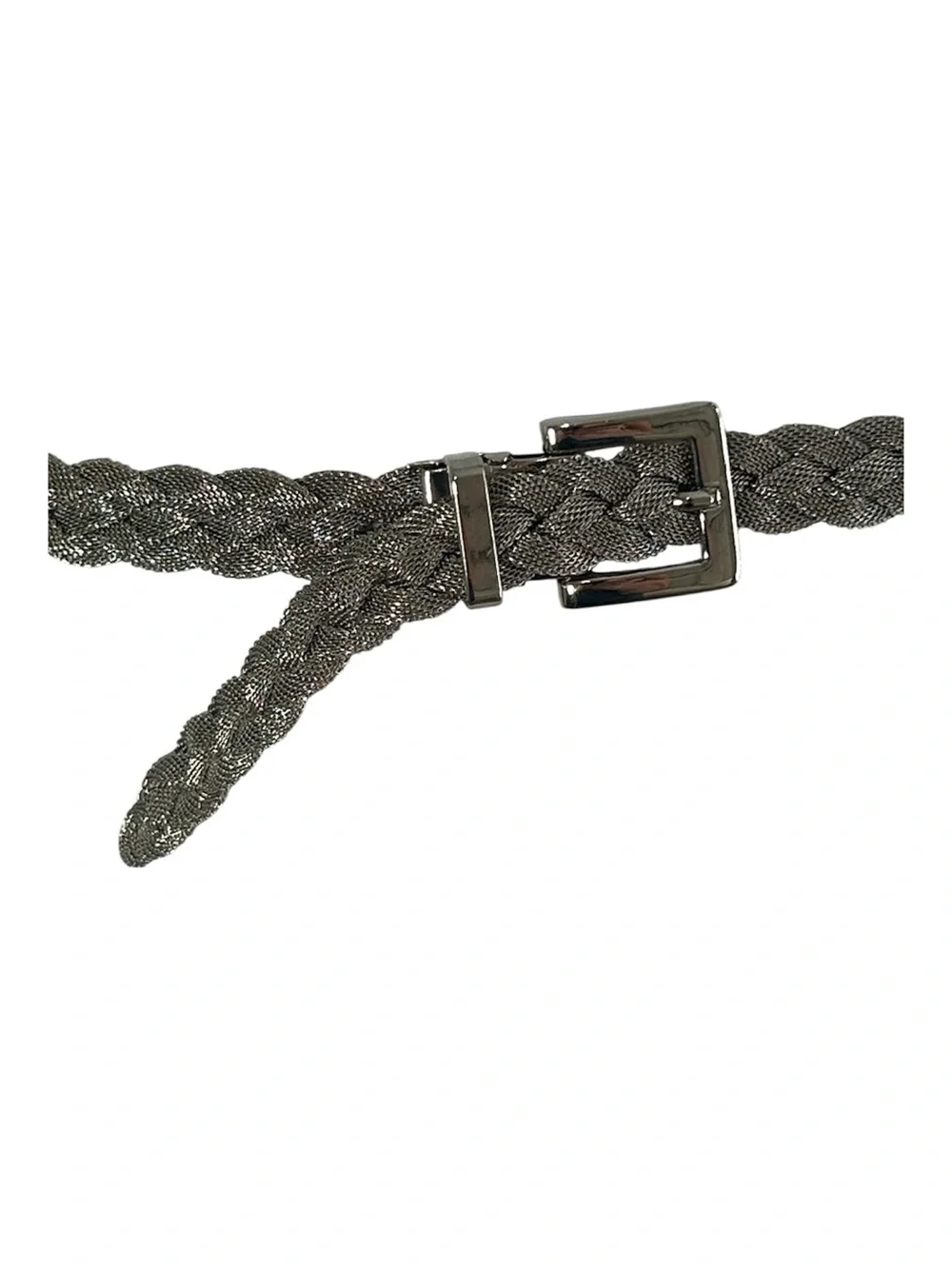 Women’s Metallic Braided‎ Belt - Silver Tone